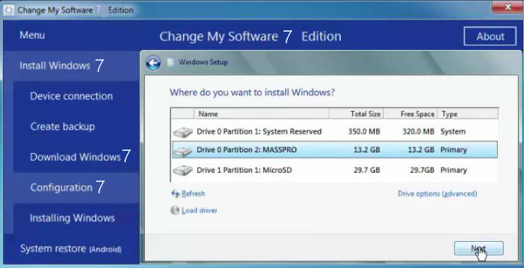 change my software 7 edition